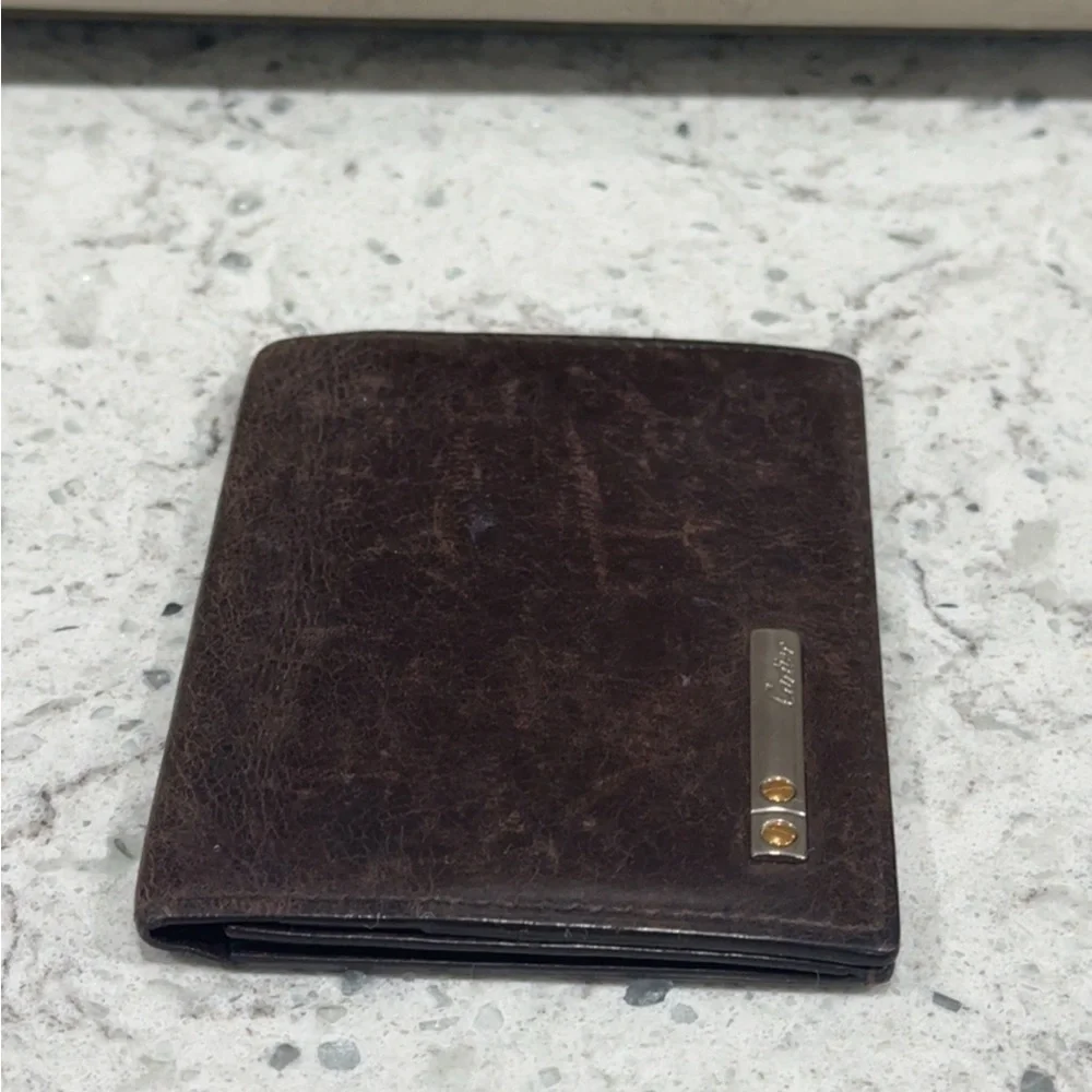 Cartier Dark Brown Leather Card Holder Wallet AUTHENTIC